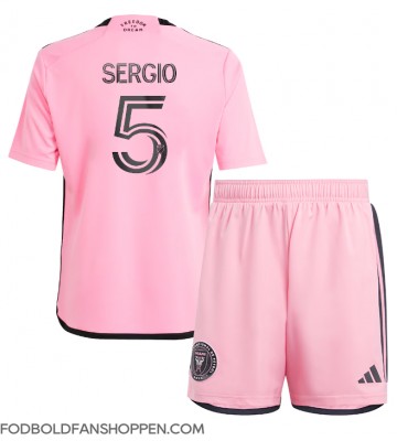 Inter Miami Sergio Busquets #5 Hjemmebanetrøje Børn 2024-25 Kortærmet (+ Korte bukser)